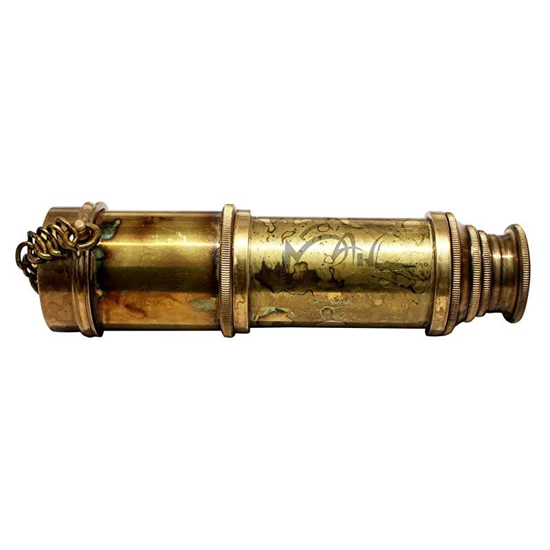 MAH 16 Brass Ship Telescope Stempunk Gift Handheld Pirate Brass Spyglass Telescope Home Decor Pirate Captain Boat C3268