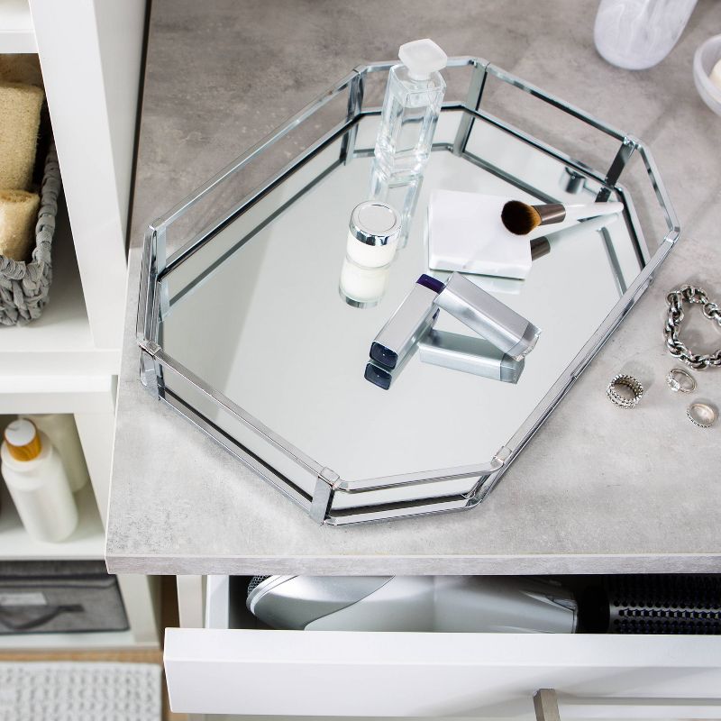 Octagon Design Bathroom Tray Chrome - Home Details