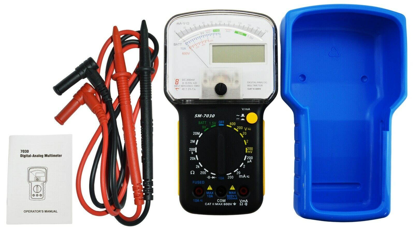 Combo Analog & Digital Multimeter with Test Leads