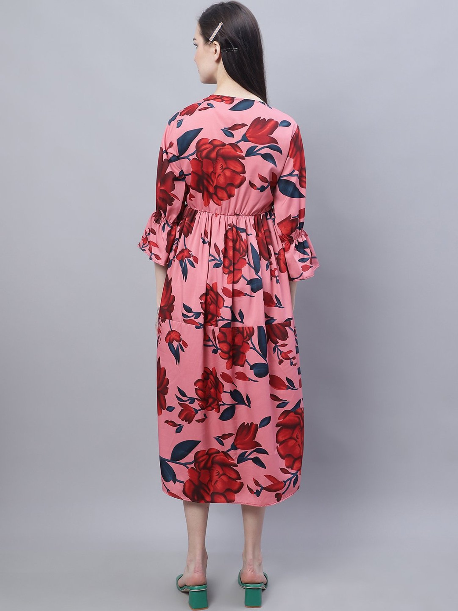 Moms Maternity Pink Printed Dress