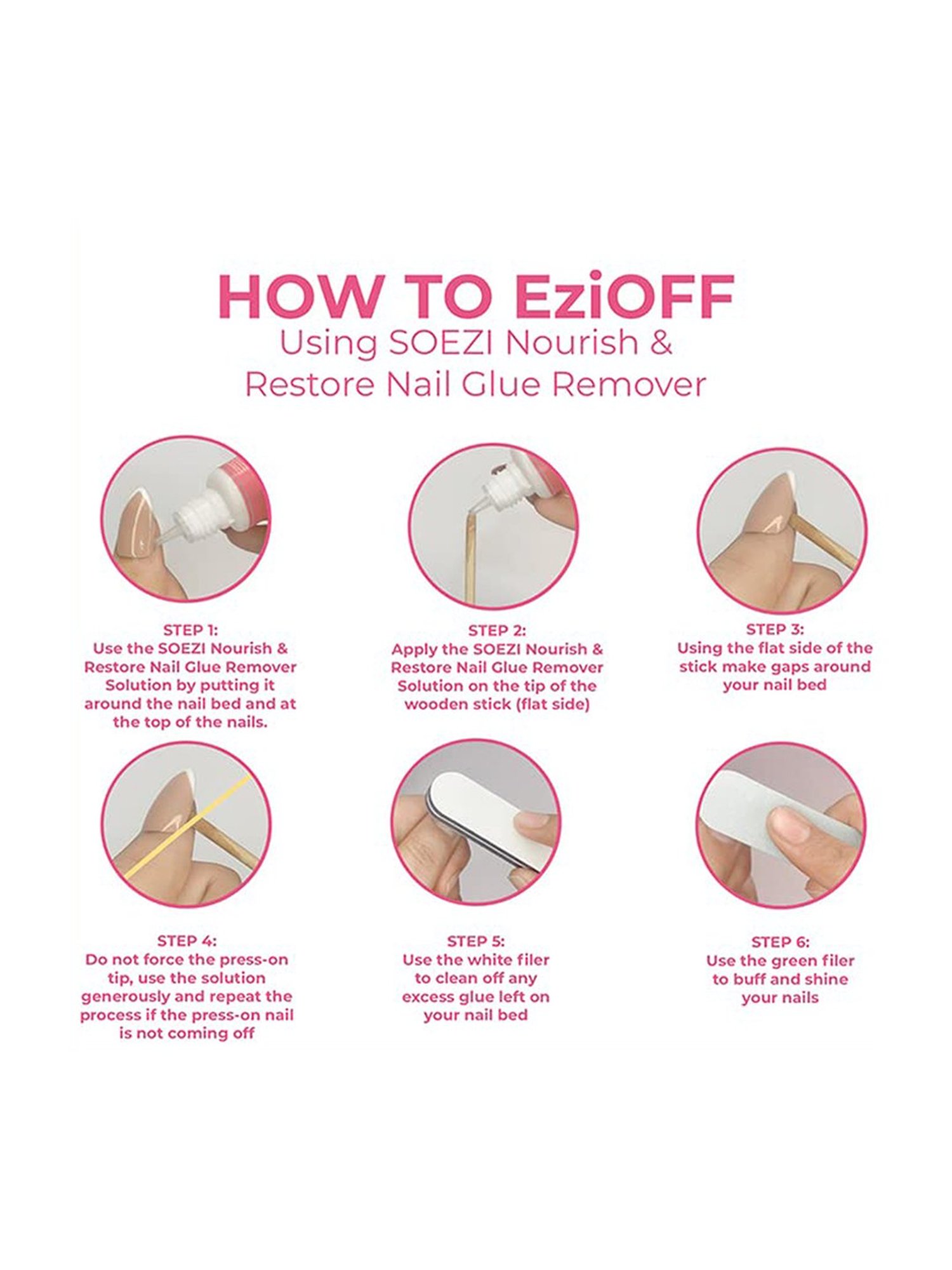 SOEZI Reusable Press On Nails Application Kit - Bold and Bright