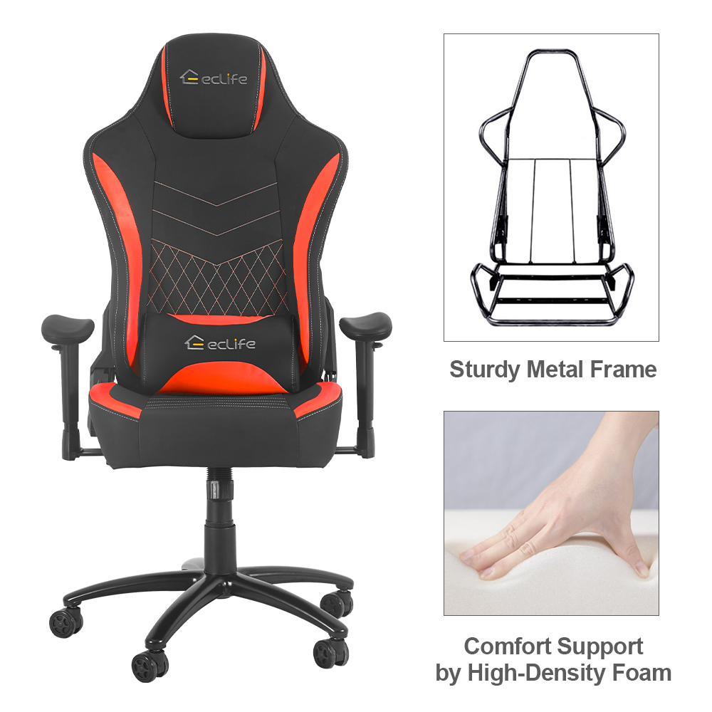 Ergonomic Racing Style Gaming Chair LUCKWIND Racing Chair
Massage Gaming Chair Office Chair Height Adjustment Recliner Swivel Rocker With USB Massage Lumbar Pad E-Sports Chair