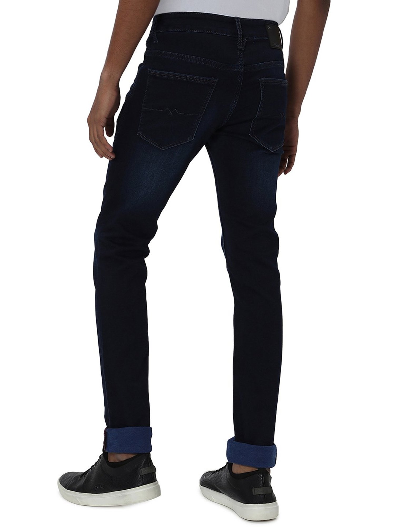 Mufti Navy Slim Fit Lightly Washed Jeans