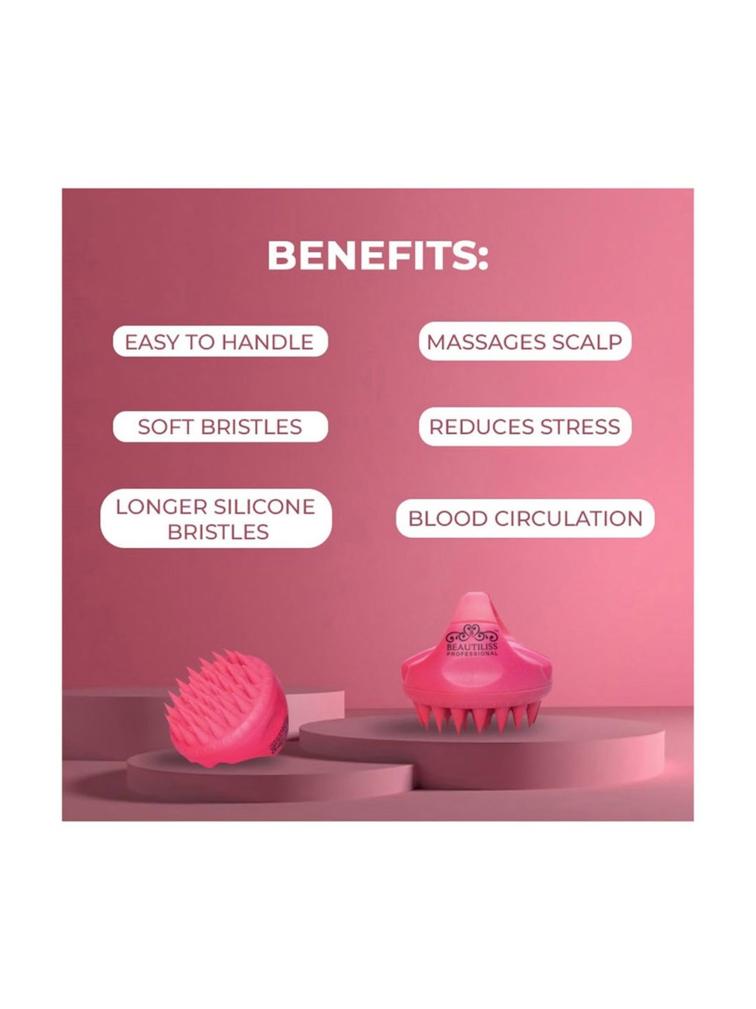 Beautiliss Professional Scalp Massager & Shampoo Brush