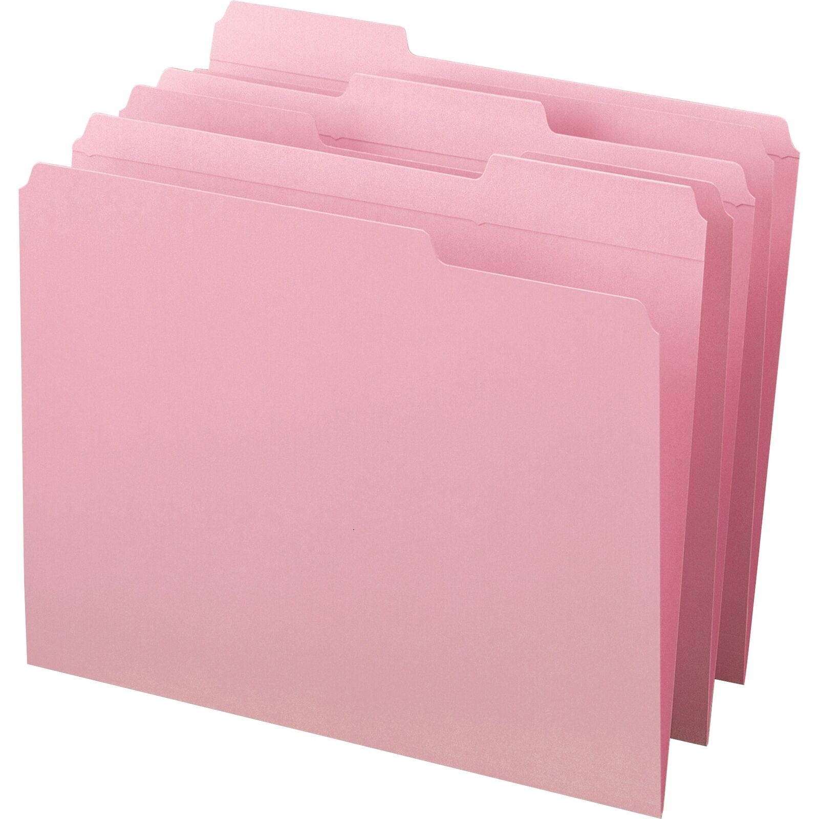 Smead 12634 Pink Colored File Folders With Reinforced Tab - Letter - 8.50" X 11"