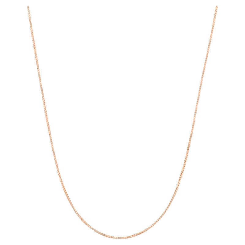 Adjustable Box Chain In 14k Rose Gold Over Silver - 16" - 22"