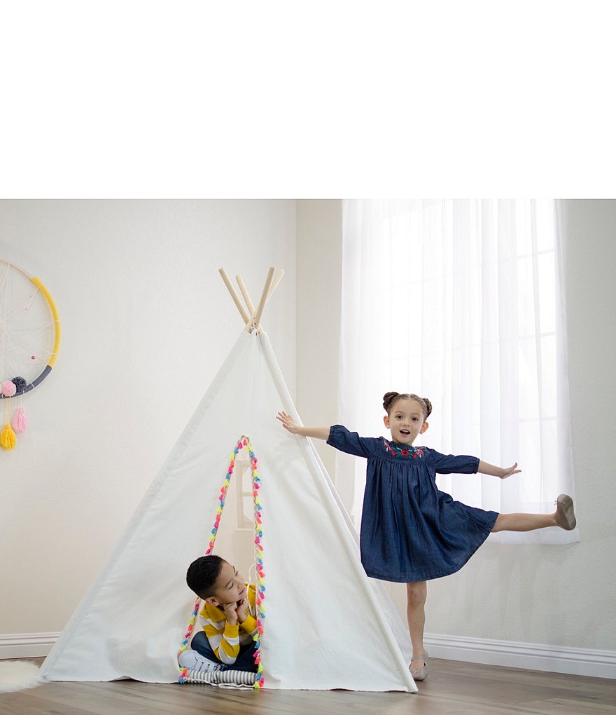 Wonder Wise by Asweets Painting Pom-Pom Trim Teepee Play Tent