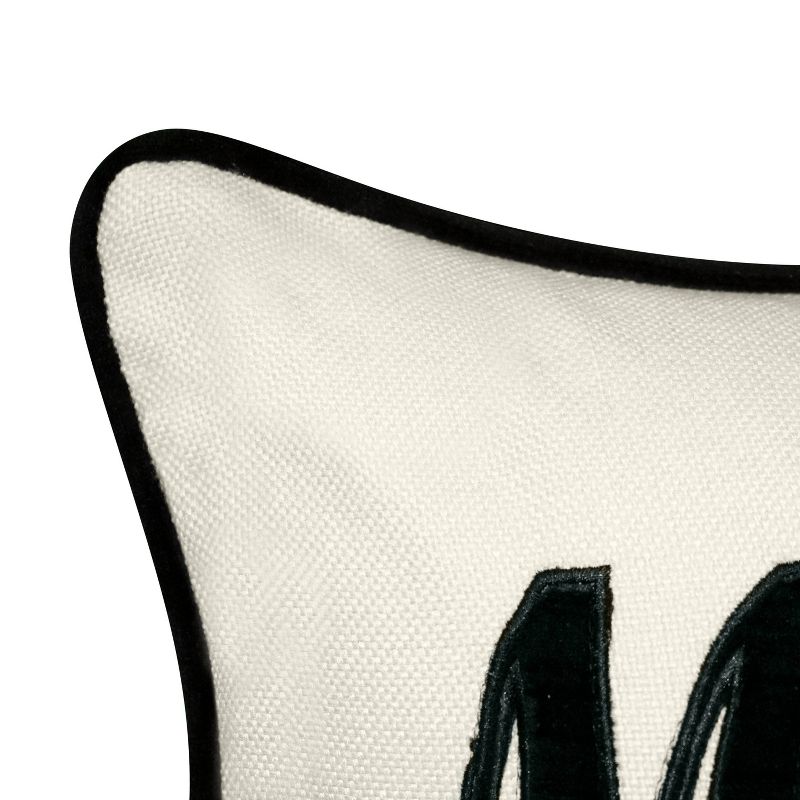 17"x17" Celebrations Mr. & Mrs. Cursive Embroidered Applique Square Throw Pillow Oyster - Edie@Home