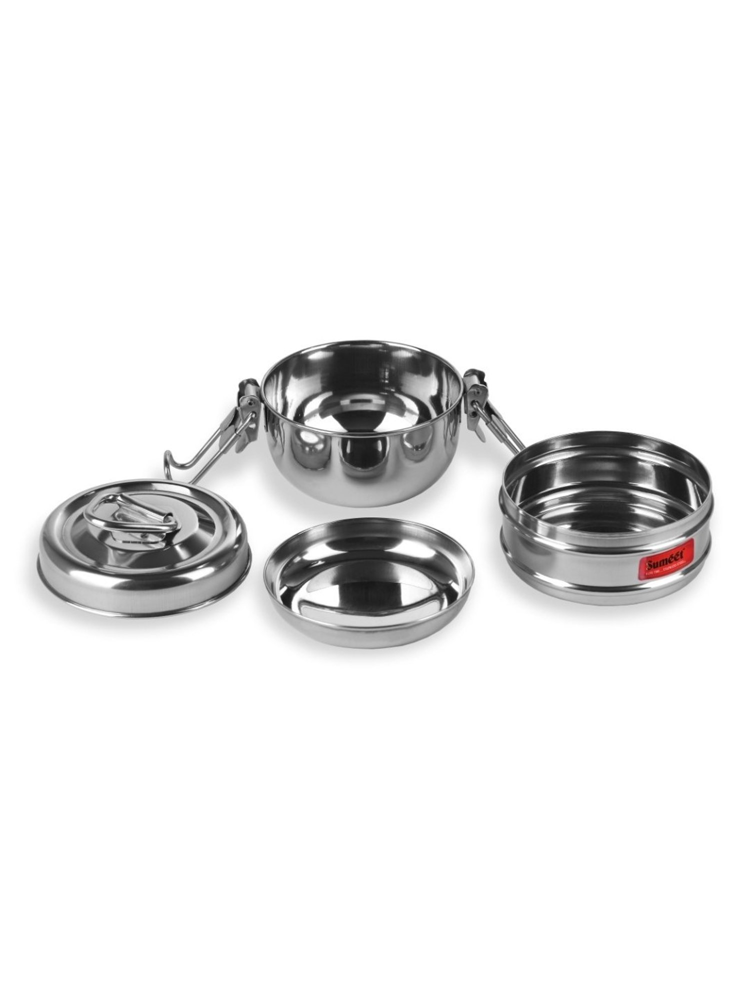 Borosil Grey Stainless Steel Lunch Box - Set of 4