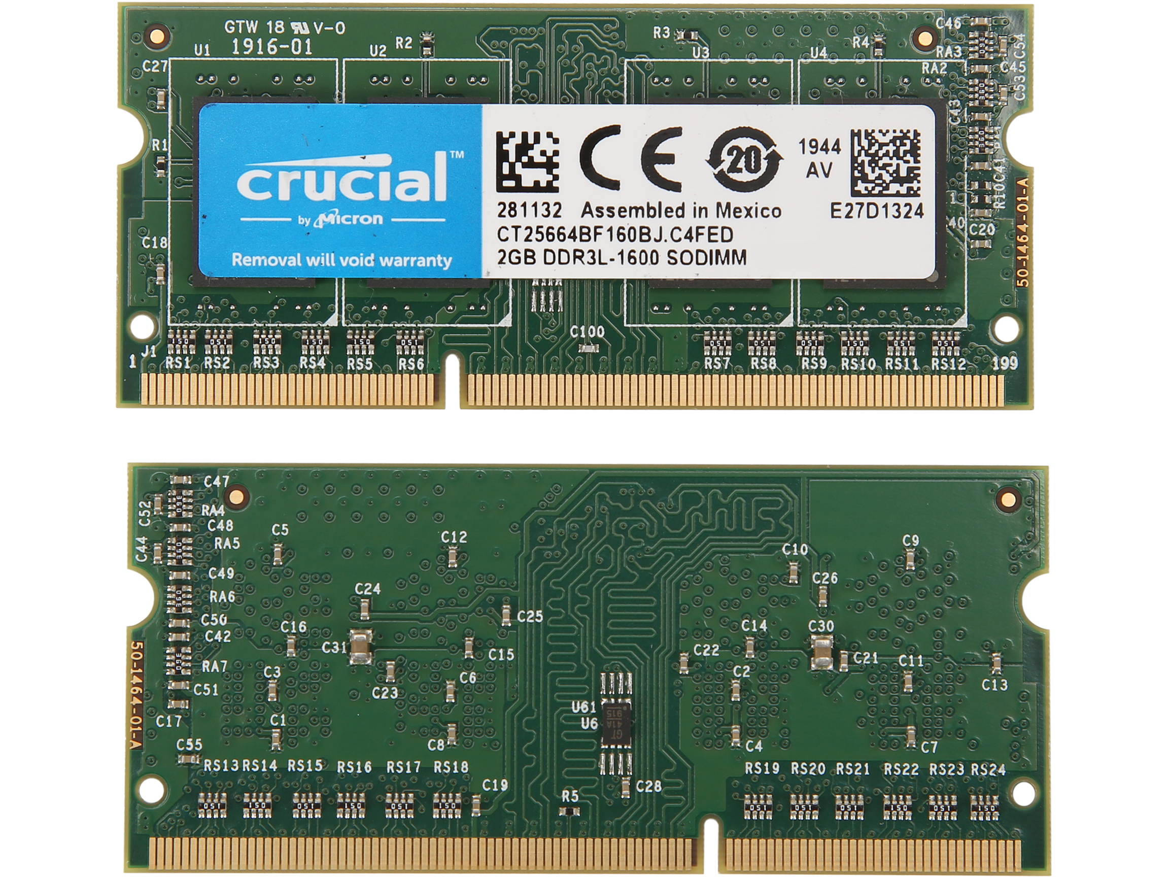 Crucial 4GB (2 x 2GB) 204-Pin DDR3 SO-DIMM DDR3 1600 (PC3 12800) Memory Model CT2KIT25664BF160BJ