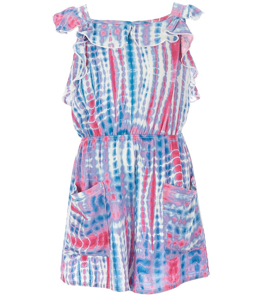 Xtraordinary Big Girls 7-16 Tie-Dye Ruffled Romper
