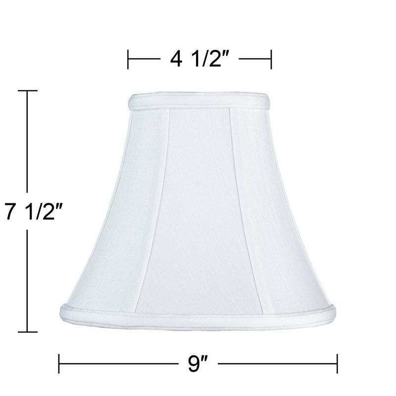 Imperial Shade White Small Bell Lamp Shade 4.5" Top x 9" Bottom x 8" Slant x 7.5" High (Spider) Replacement with Harp and Finial