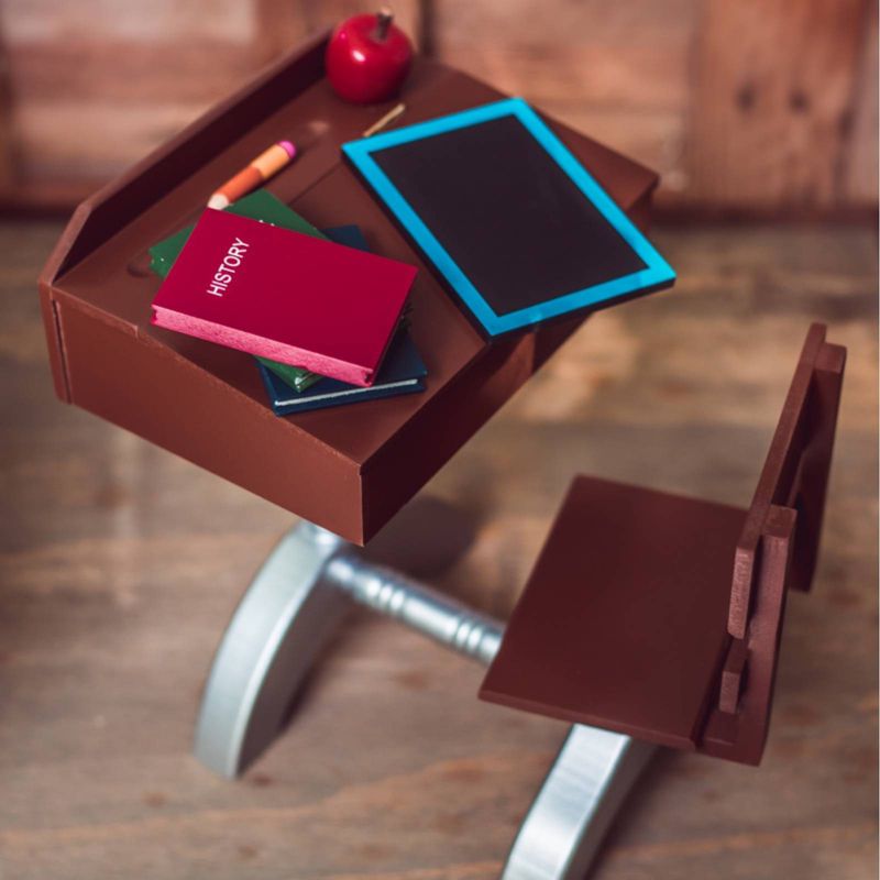 The Queen's Treasures 18 Inch Doll Accessory 6 Piece Set, 3 School Books, Apple, Pencil, Chalk Board