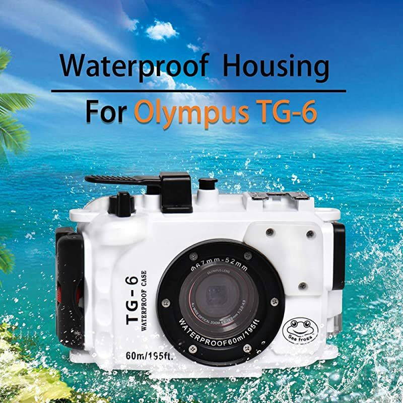WPC-TG6 Waterproof housing case Underwater Diving 195FT/60M Works for Olympus TG-6 Cameras