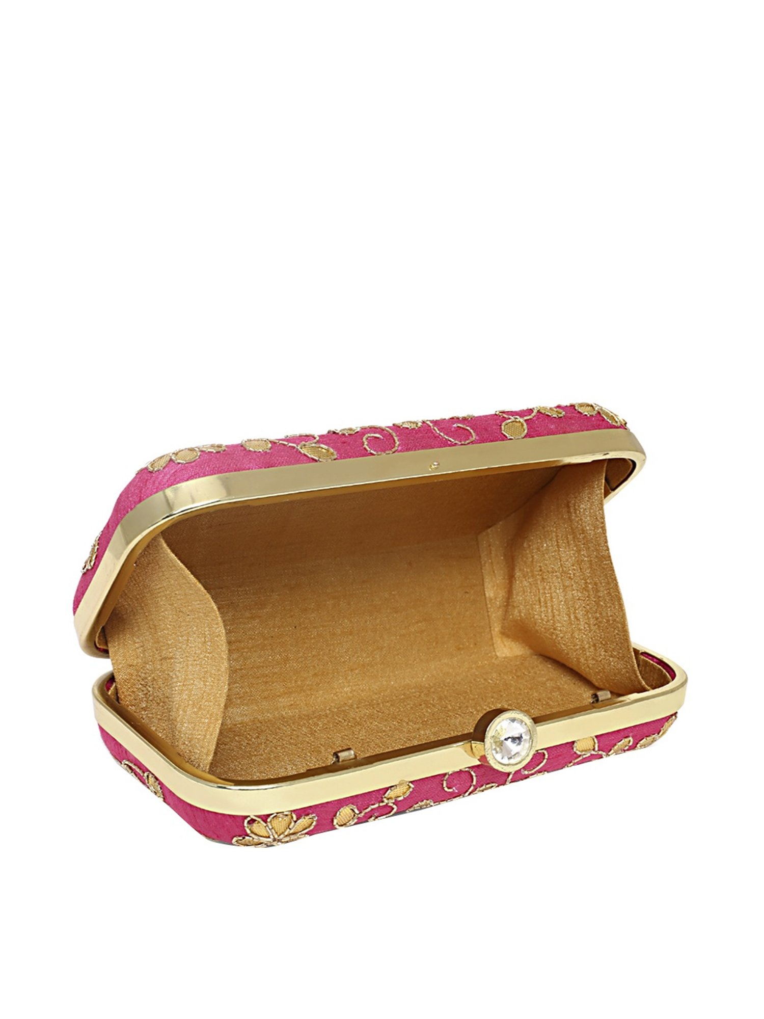 Tarini Nirula Pink Silk Minaudiere Clutch