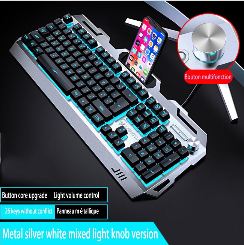 Wolf Way V2 Wired Gaming Keyboard Genuine Mechanical Feel USB Keyboard Wired Keyboard Wish