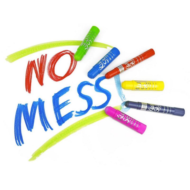 Kwikstix Stix Solid Tempera Paint, Super Quick Drying, Classic Primary Colors, Thin, 12 Pack