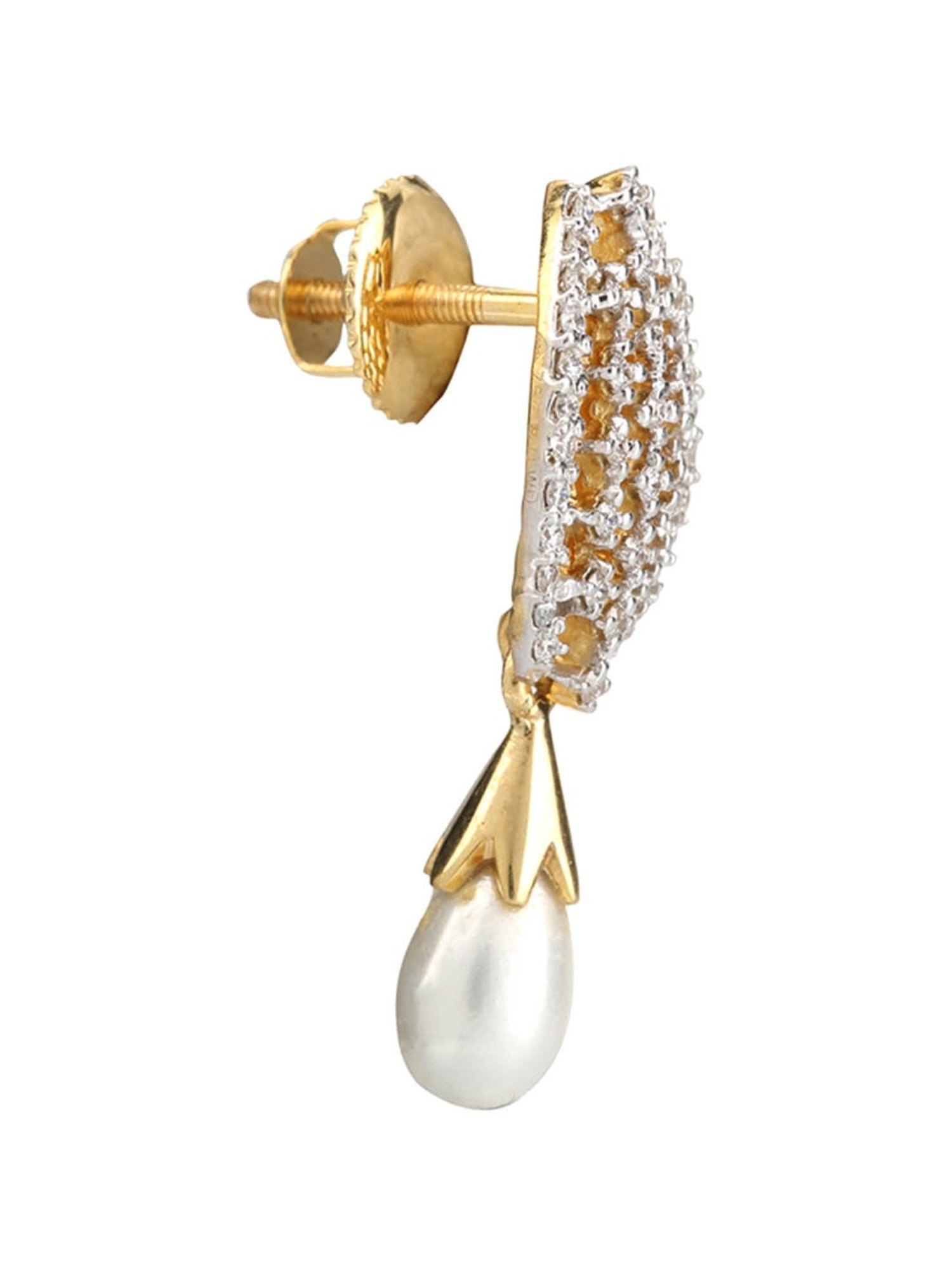 Waman Hari Pethe Jewellers 18k Gold & Diamond Earrings