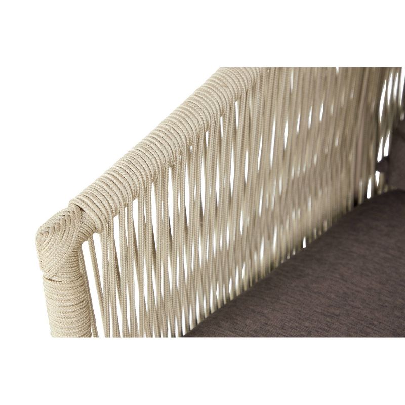 Modern Outdoor Couch with Wood Legs - Gray - Olivia & May