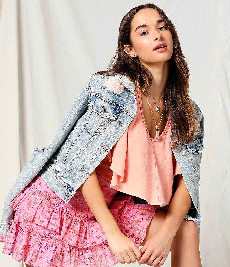 Panacea Peach Stone Multi Layer Necklace