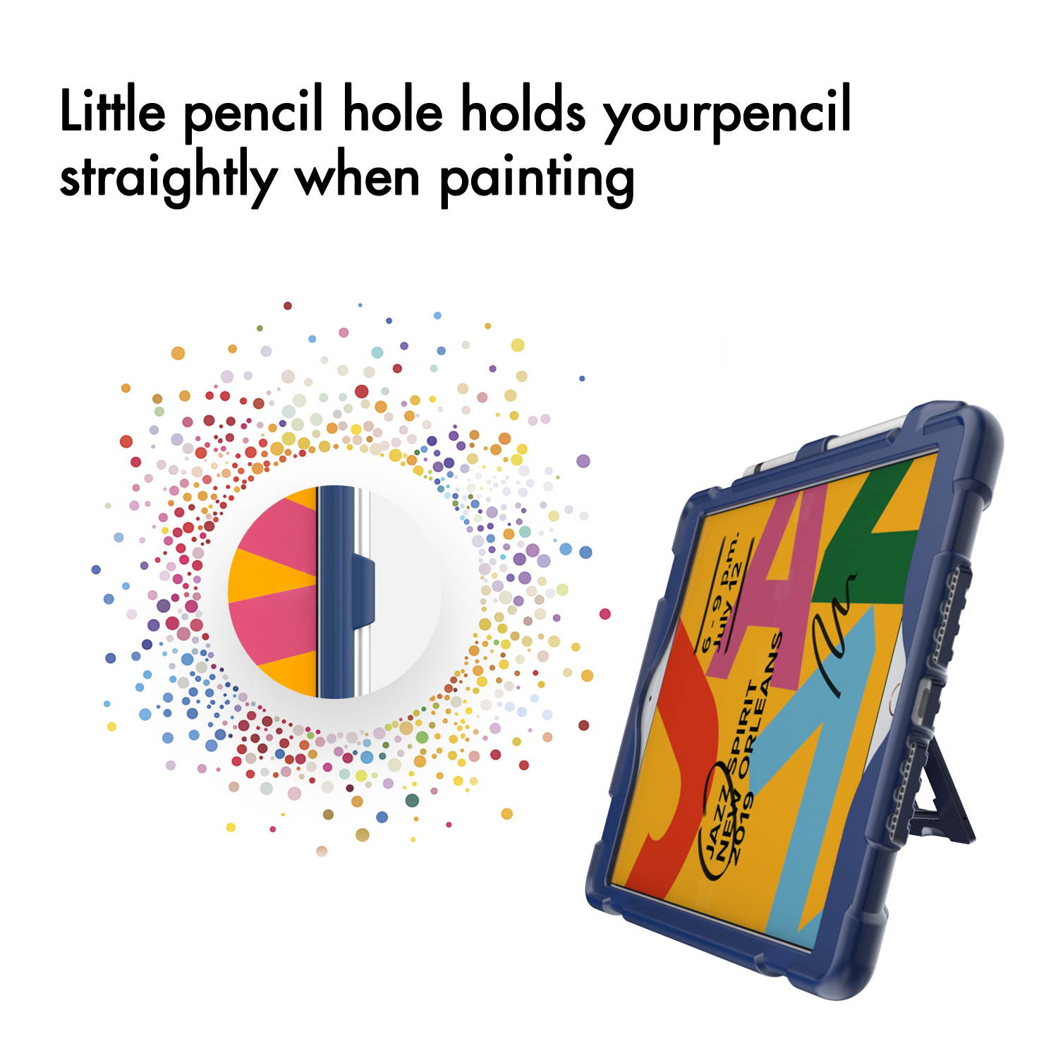 DONWELL For Apple iPad Case 10.2 inch 2020/2019 , iPad 7th/8th Gen, Flexible, Shockproof,Hybrid Soft Silicone Kickstand Case Protective Tablet Case Cover With Pencil Holder