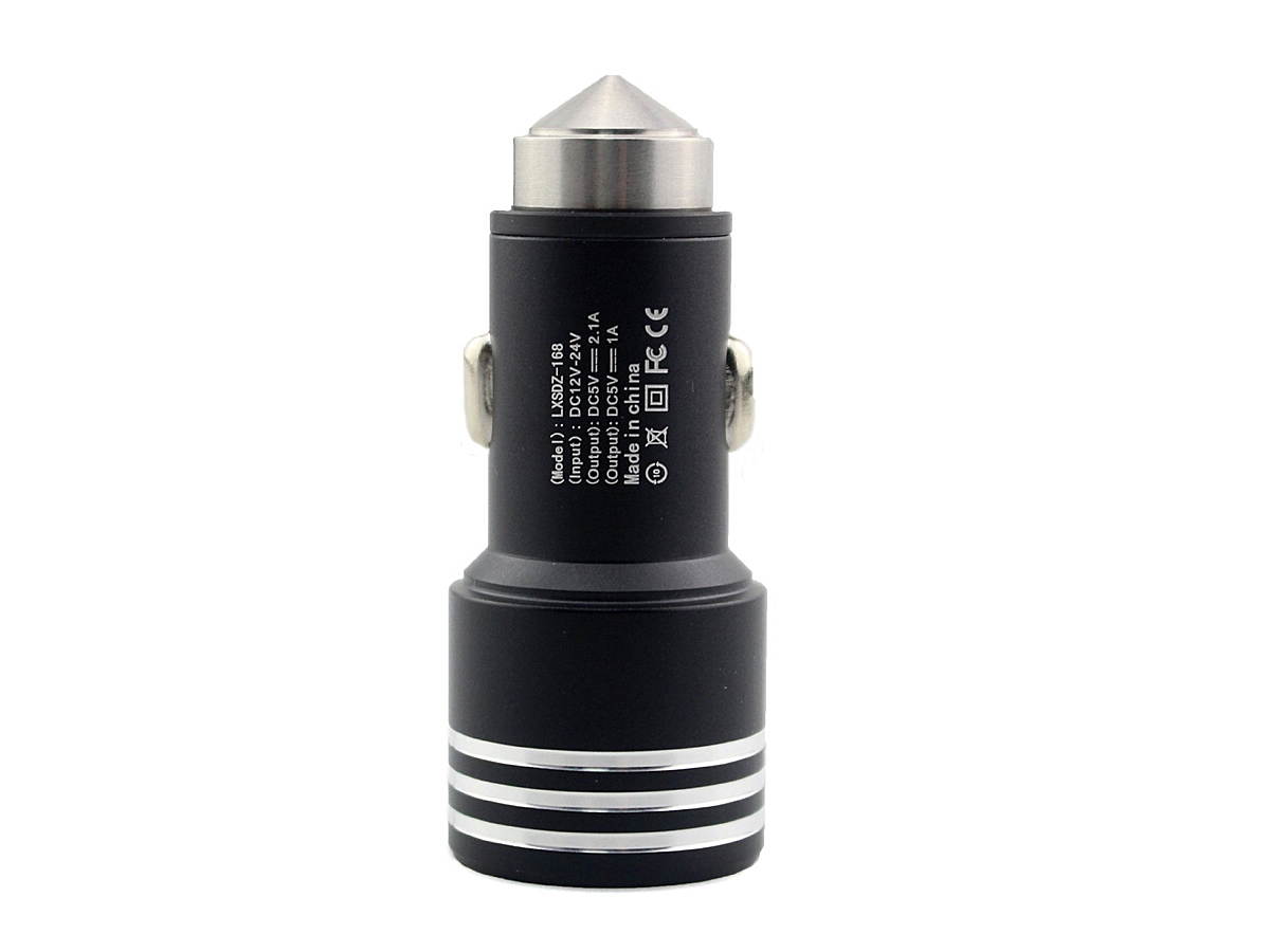 FIONA Car Charger 3.1A 2-Port Dual USB Portable Vehicle Car Charge with Car emergency Escape Safety Hammer design