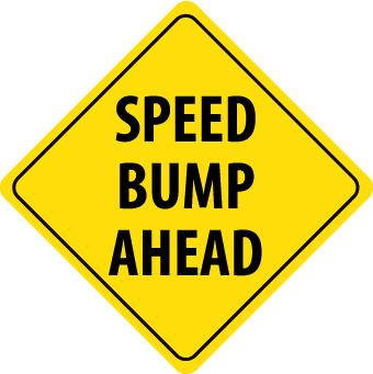 NMC TM214K-SPEED BUMP AHEAD, 24X24, .080 HIP REF ALUM (1 EACH)