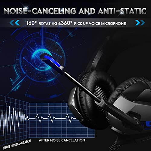 ONIKUMA Gaming Headset for PS4, Xbox One, PC, Gaming Headphones with 7.1 Stereo Surround Sound, Updated Noise Cancelling Mic, PS4 Headset Xbox Headset with Mute & Volume Control for Mac, Laptop, NS