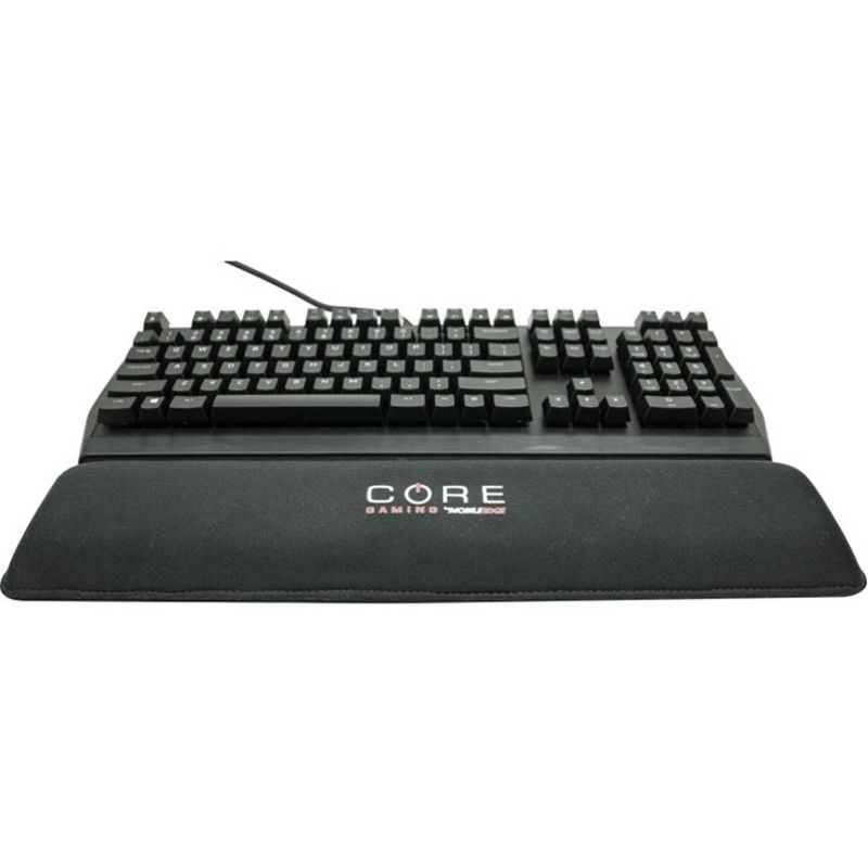 Mobile Edge Core Gaming 18.5" Gel Wrist Rest - 0.88" x 18.50" x 4" Dimension - Black - Gel Core, Rubber Base, Cloth Surface, Fabric Cover