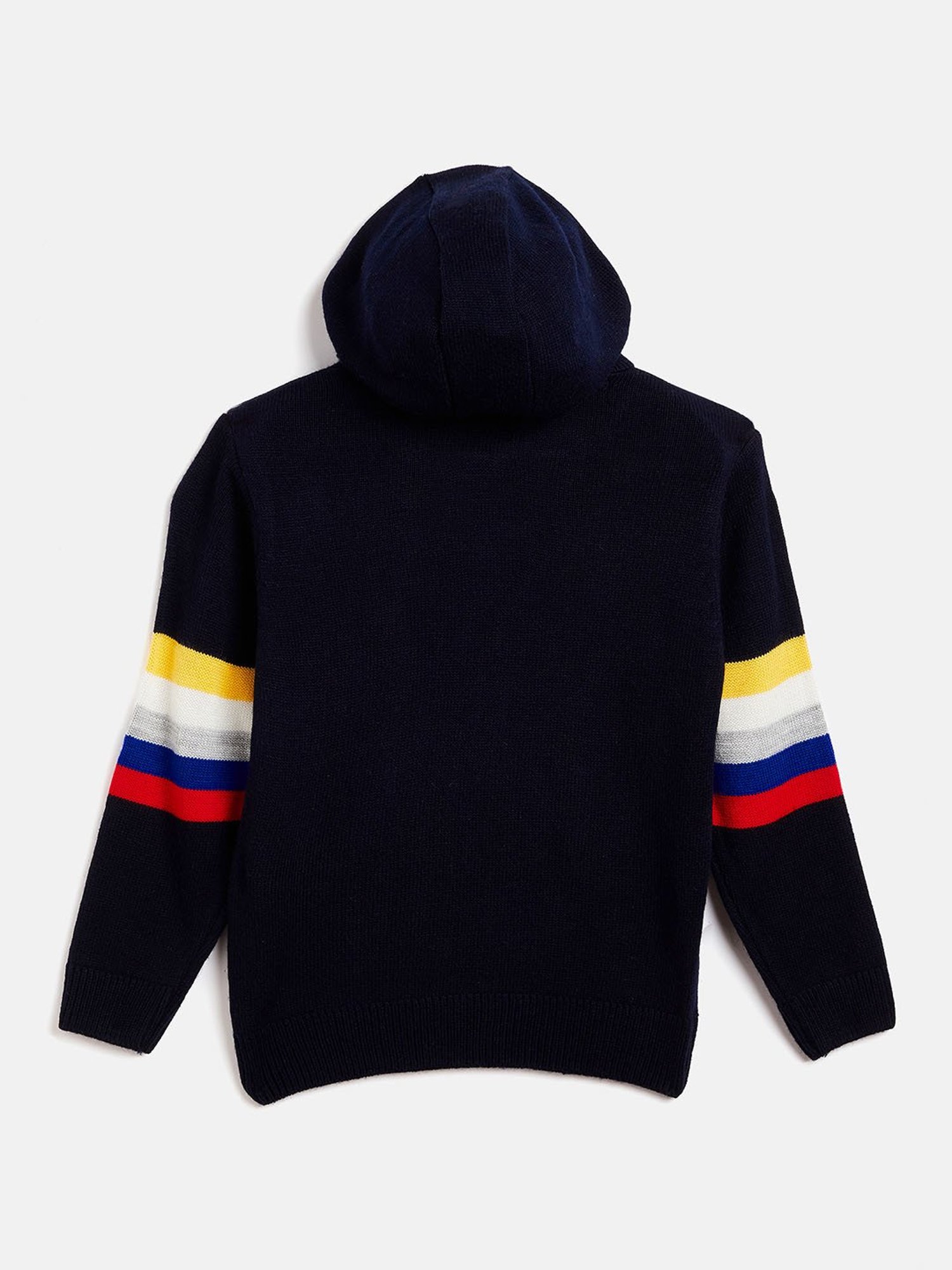 Duke Kids Navy Embroidered Full Sleeves Sweater