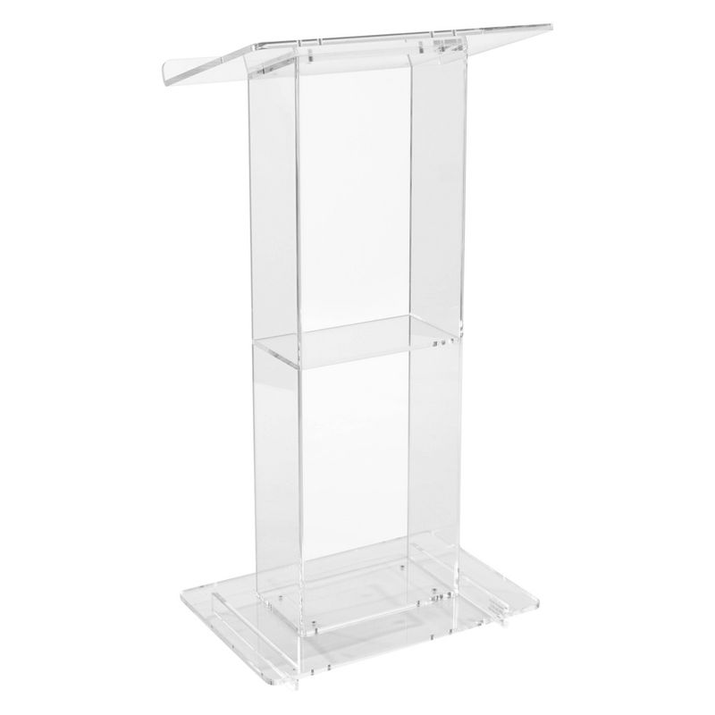 Lectern with Shelf Clear Acrylic - Hampton Collection
