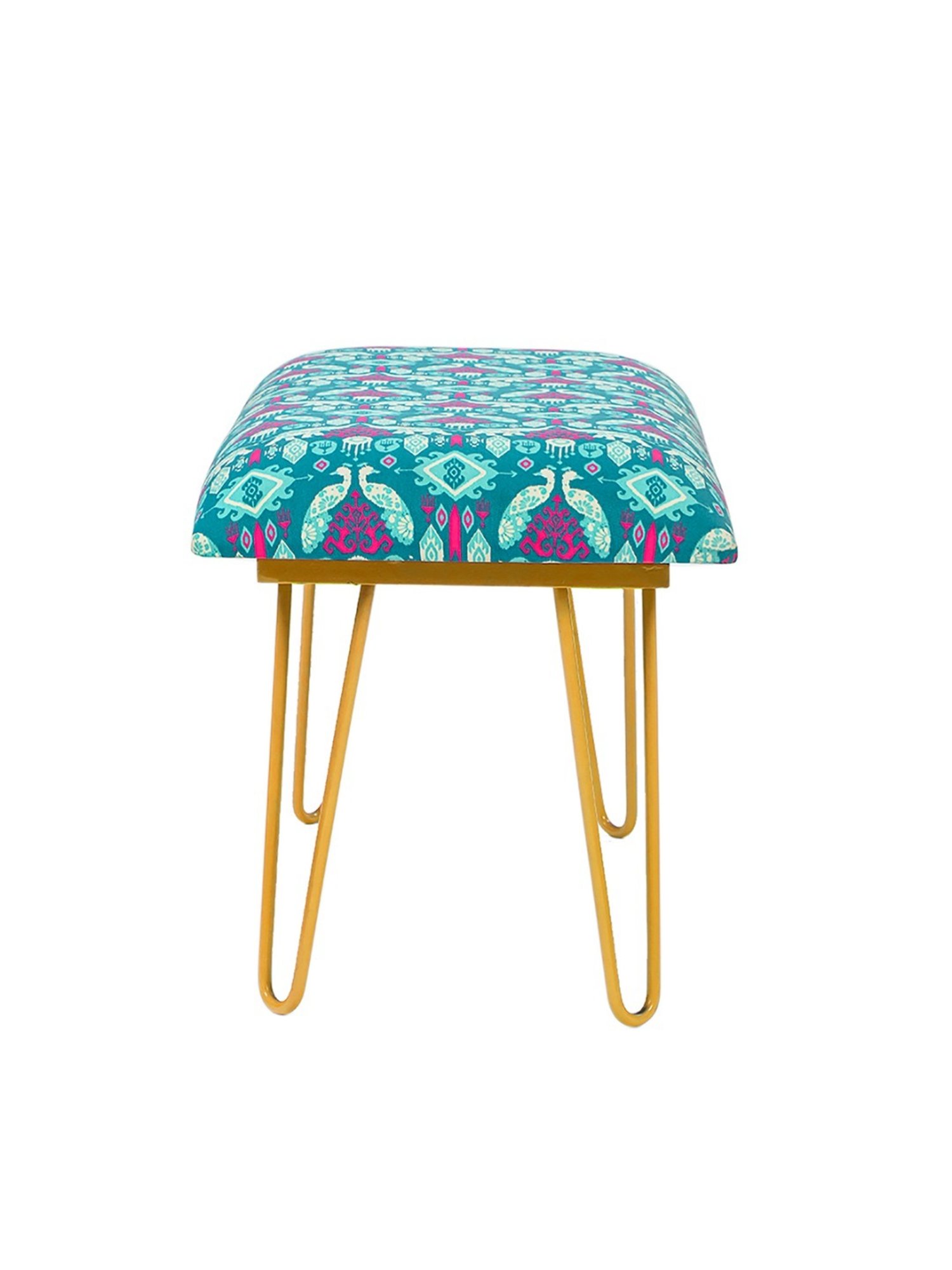 Chumbak Kitsch Royal Animals Ikat Blue Iron Bench