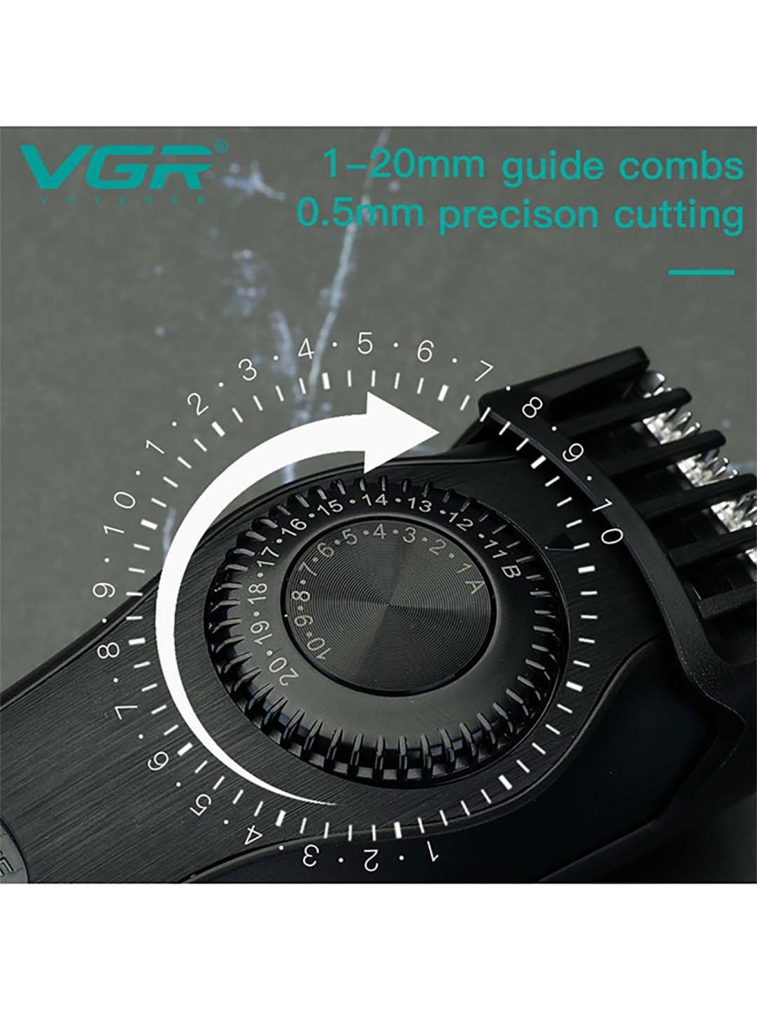 VGR V-028B Professional Corded and Cordless Hair Trimmer - 90 min Runtime (Black)