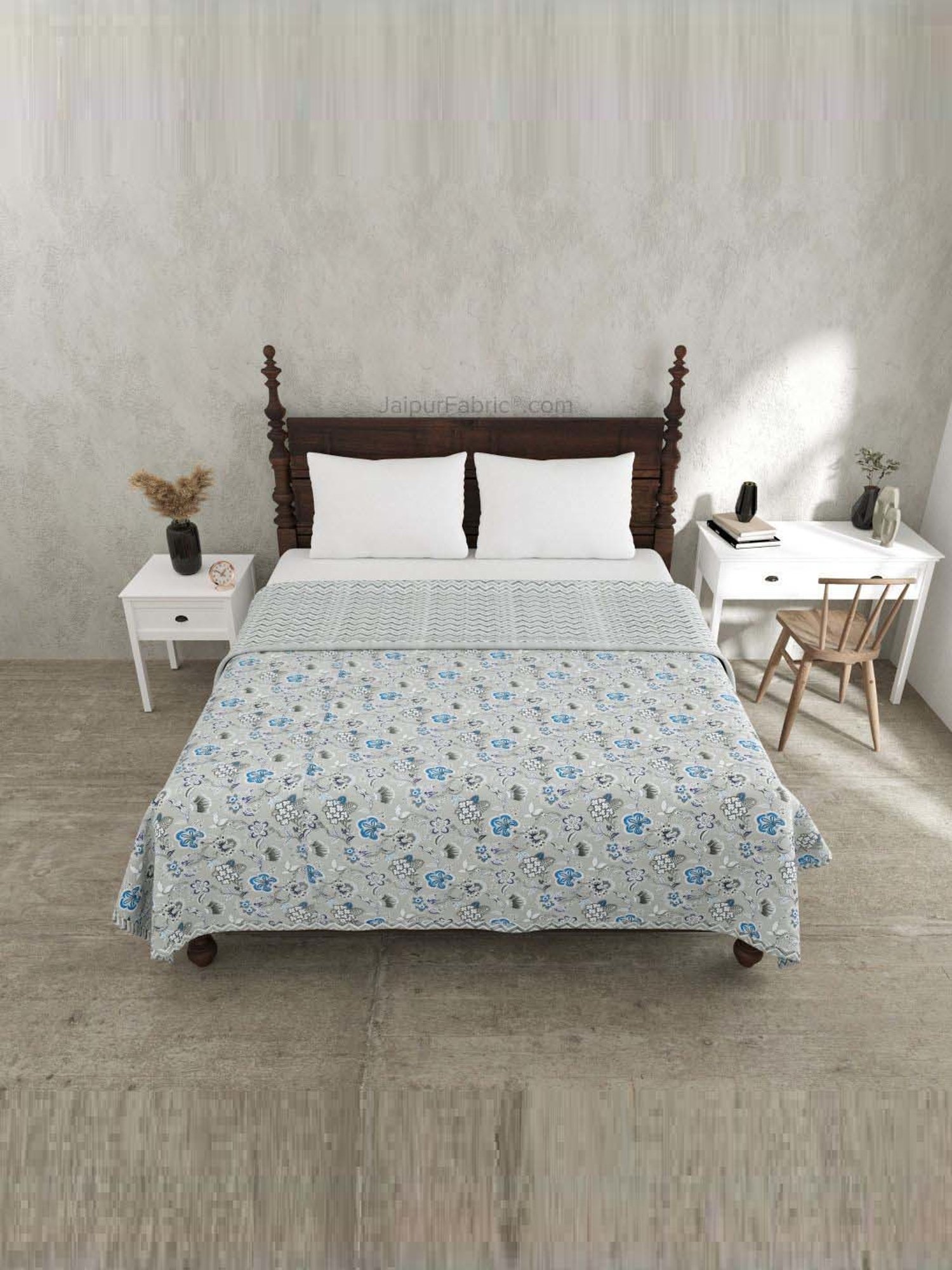 JaipurFabric Coin Grey Mulmul Cotton 150 GSM Reversible Ac Dohar