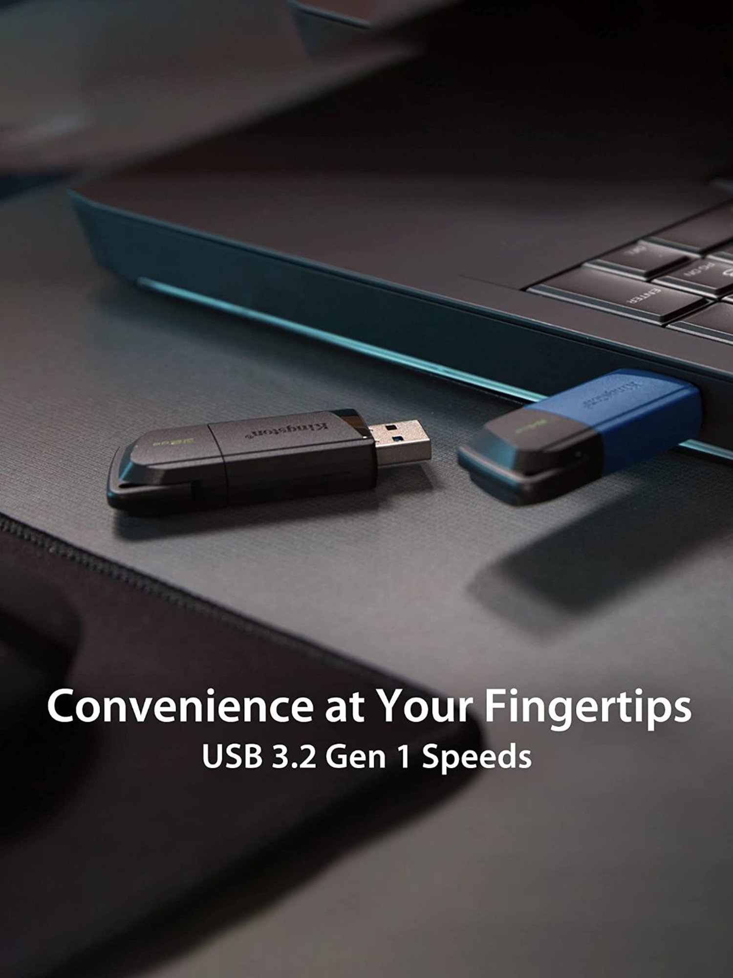 Kingston Data Traveler Exodia M 64GB USB-A Flash Drive USB 3.2 Gen 1 - Pack of 5 (Blue & Black)