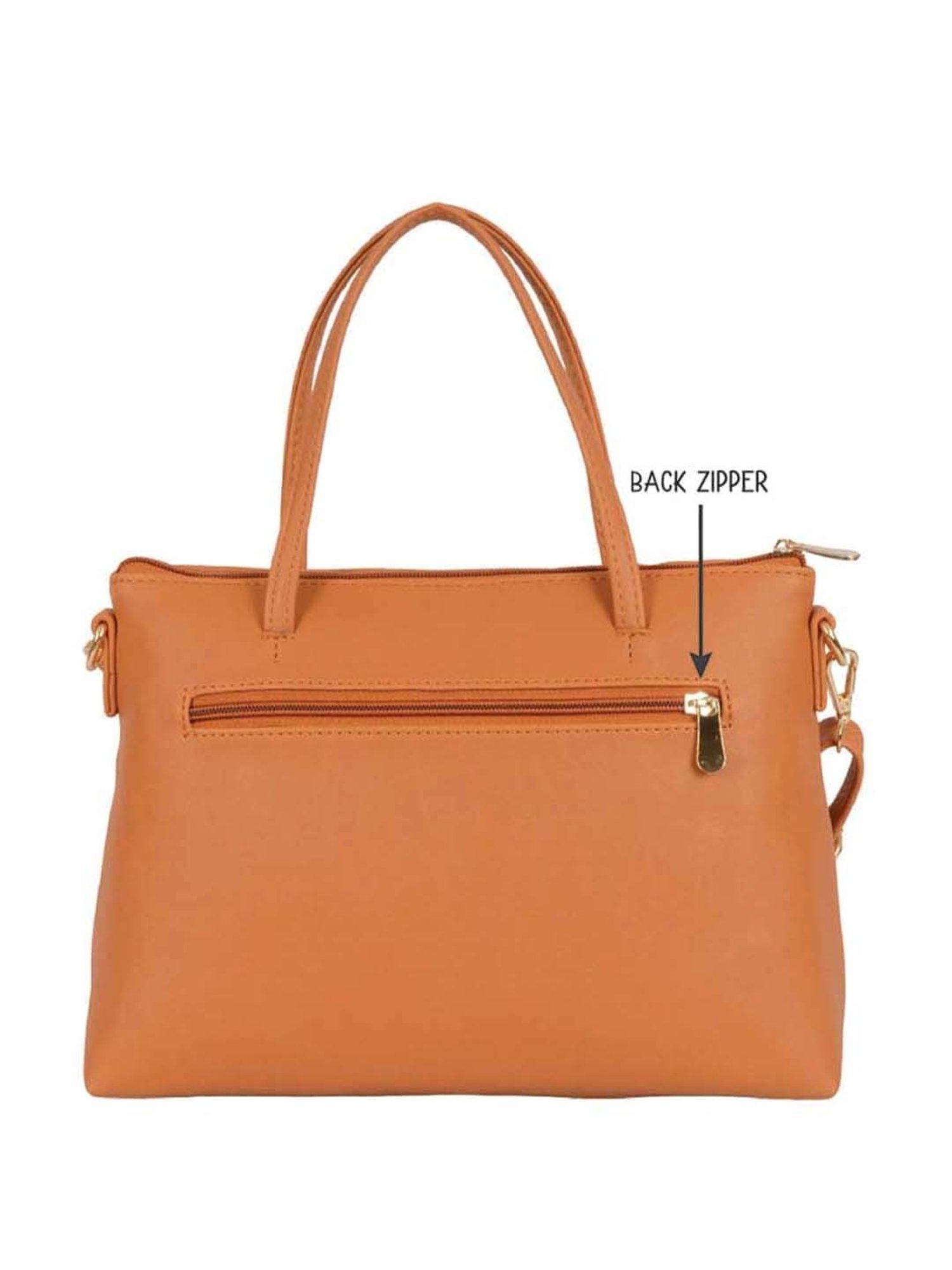 Baggit Orange Quilted Medium Tote Handbag