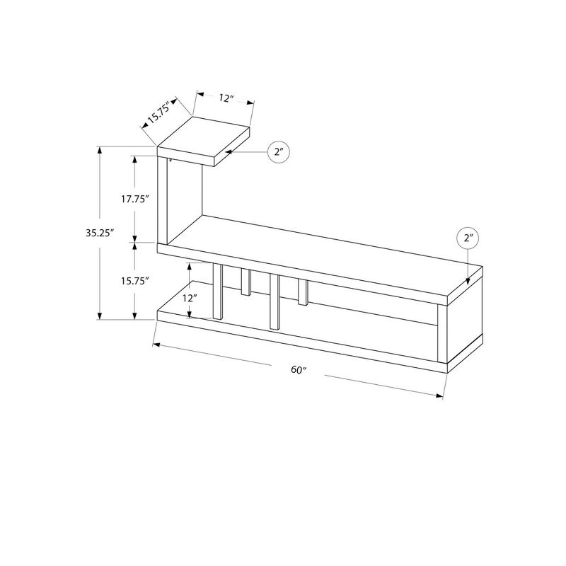 Hollow Core TV Stand - Cappuccino (60") - EveryRoom