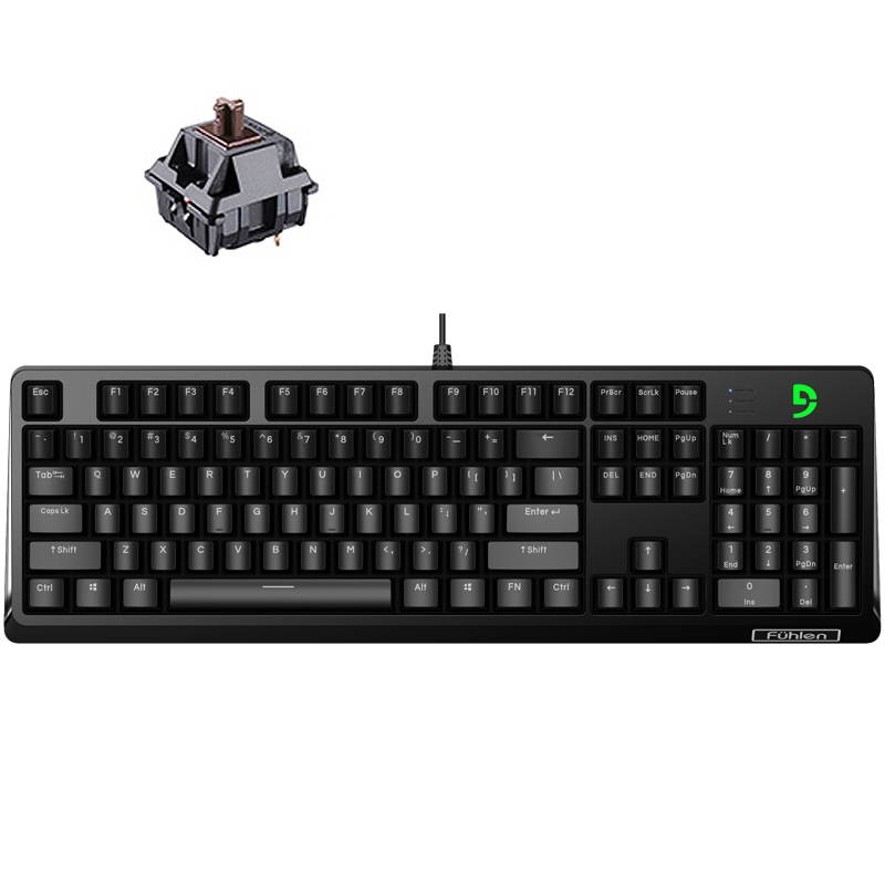 Fuhlen G900S All 104 Non-conflicting Keys, Classic  Exterior Wired  Cherry MX Black Mechanical  Keyboard, 50Million Times Keystrokes Lifespan-White