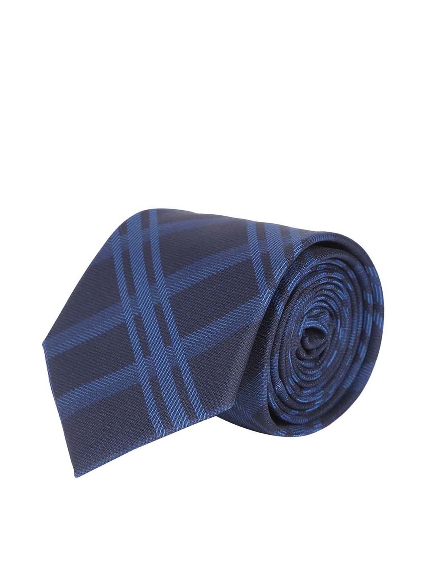 Tossido Blue Woven Necktie With Pocket Square and Cufflinks