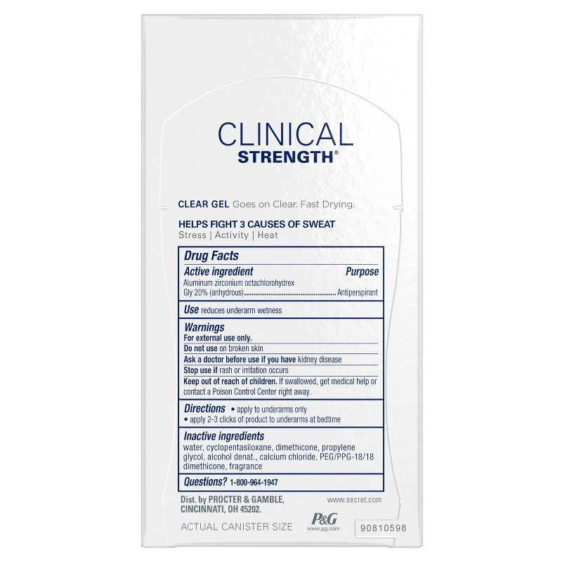Secret Clinical Strength Completely Clean Antiperspirant & Deodorant Clear Gel - 1.6oz