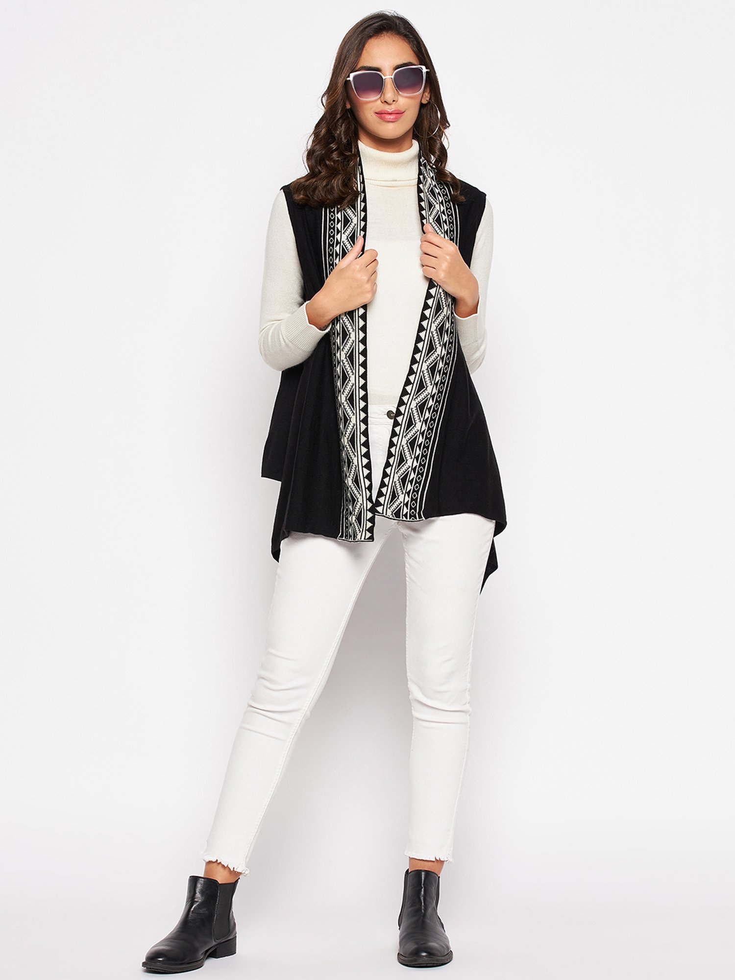 Crozo By Cantabil Black Shrug