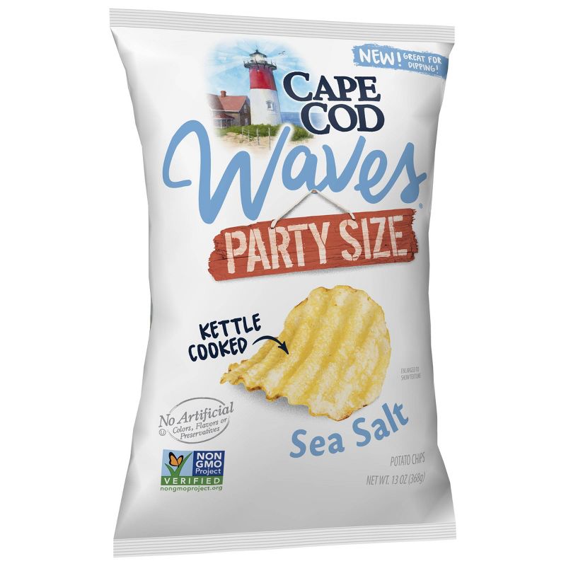 Cape Cod Sea Salt Waves Party Size Potato Chips - 13oz