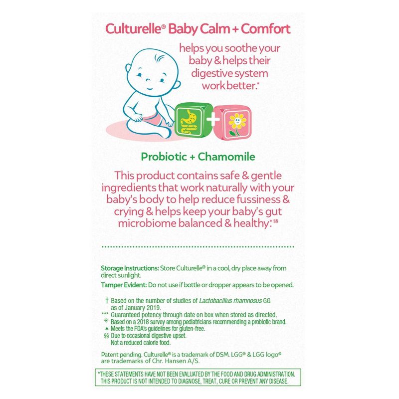 Culturelle Baby Calm + Comfort Probiotic + Chamomile Drops 0-12 months - 0.29 fl oz
