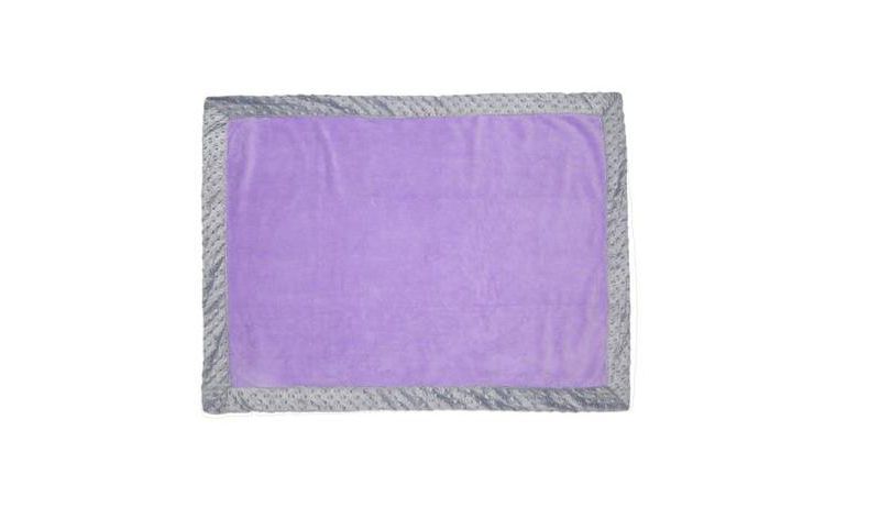 Bacati - Solid Lilac with Solid Border Blanket (Lilac/Grey Border)