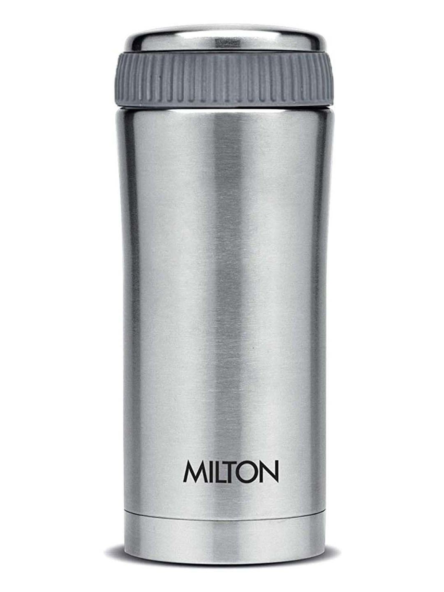 Milton Optima Silver Stainless Steel Insulated Water Bottle (350 ml) - Set of 1