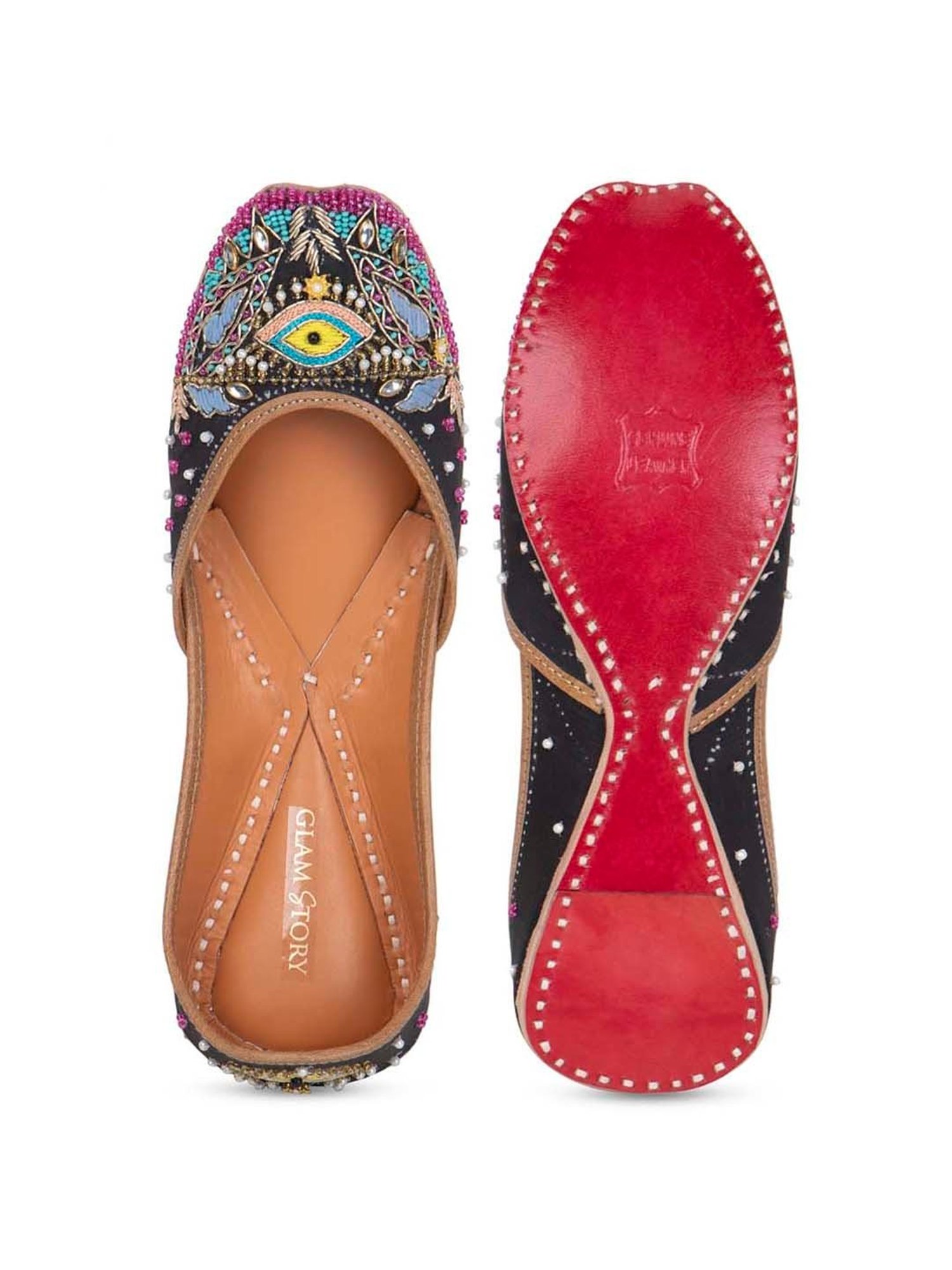 Glam Story Women's Black Ethnic Juttis