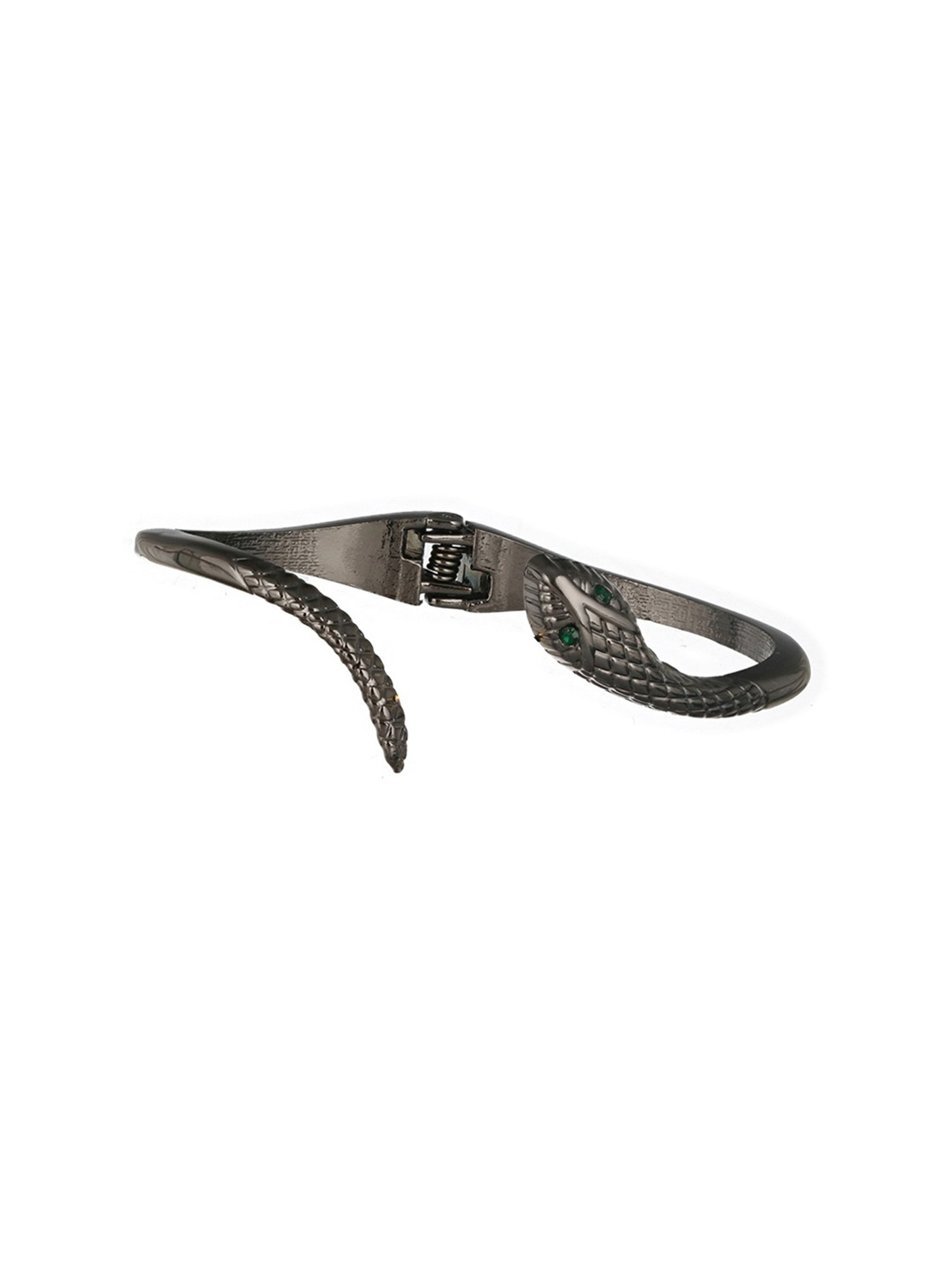 Prita by Priyaasi Blue-Eyed Studded Snake Gunmetal-Plated Bracelet