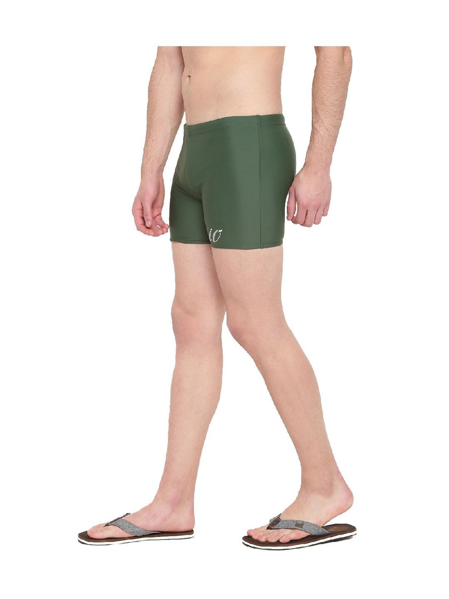 IO Green Skinny Fit Swim Shorts