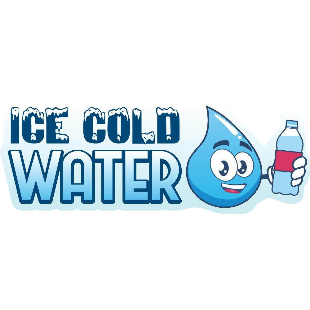 ICE Cold Water 16" Concession Decal Sign cart Trailer Stand Sticker Equipment