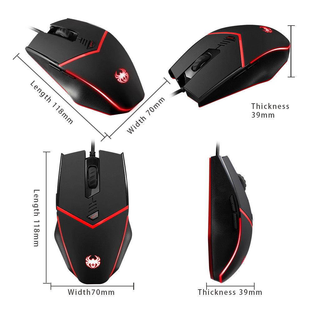 ZELOTES C-13 3200DPI 6D Wired Gaming Mouse LED Optical Mouse Mice For PC Laptop